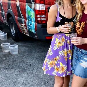 Floral Lavender Cutout Dress Free People